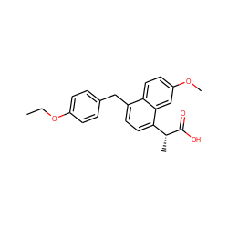 CCOc1ccc(Cc2ccc([C@@H](C)C(=O)O)c3cc(OC)ccc23)cc1 ZINC000026639146