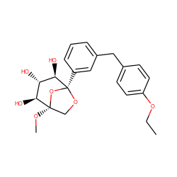 CCOc1ccc(Cc2cccc([C@]34OC[C@](OC)(O3)[C@@H](O)[C@H](O)[C@H]4O)c2)cc1 ZINC001772610615