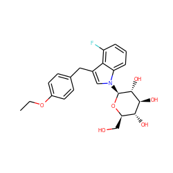 CCOc1ccc(Cc2cn([C@@H]3O[C@H](CO)[C@@H](O)[C@H](O)[C@H]3O)c3cccc(F)c23)cc1 ZINC000103253969