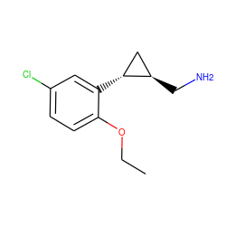 CCOc1ccc(Cl)cc1[C@@H]1C[C@H]1CN ZINC000299853337