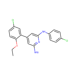 CCOc1ccc(Cl)cc1-c1cc(N)nc(Nc2ccc(Cl)cc2)c1 ZINC000028522953