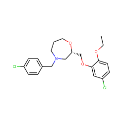 CCOc1ccc(Cl)cc1OC[C@@H]1CN(Cc2ccc(Cl)cc2)CCCO1 ZINC000013579691