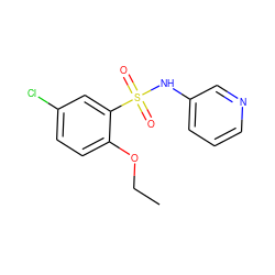 CCOc1ccc(Cl)cc1S(=O)(=O)Nc1cccnc1 ZINC000008132941