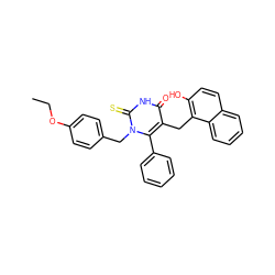 CCOc1ccc(Cn2c(-c3ccccc3)c(Cc3c(O)ccc4ccccc34)c(=O)[nH]c2=S)cc1 ZINC000141935519