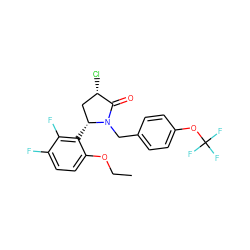 CCOc1ccc(F)c(F)c1[C@@H]1C[C@H](Cl)C(=O)N1Cc1ccc(OC(F)(F)F)cc1 ZINC000166935312