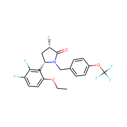 CCOc1ccc(F)c(F)c1[C@@H]1C[C@H](F)C(=O)N1Cc1ccc(OC(F)(F)F)cc1 ZINC000167058726