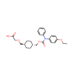 CCOc1ccc(N(C(=O)OC[C@H]2CC[C@H](COCC(=O)O)CC2)c2ccccc2)cc1 ZINC001772608117