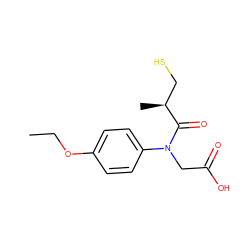 CCOc1ccc(N(CC(=O)O)C(=O)[C@@H](C)CS)cc1 ZINC000028257354