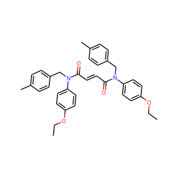 CCOc1ccc(N(Cc2ccc(C)cc2)C(=O)/C=C/C(=O)N(Cc2ccc(C)cc2)c2ccc(OCC)cc2)cc1 ZINC000103185178