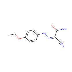 CCOc1ccc(N/N=C(/C#N)C(N)=O)cc1 ZINC000000359223