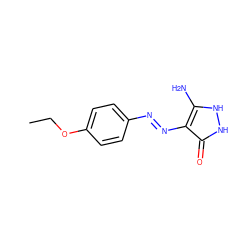 CCOc1ccc(N=Nc2c(N)[nH][nH]c2=O)cc1 ZINC000252607603