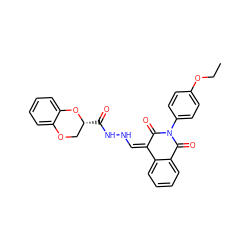 CCOc1ccc(N2C(=O)/C(=C\NNC(=O)[C@@H]3COc4ccccc4O3)c3ccccc3C2=O)cc1 ZINC000008692196