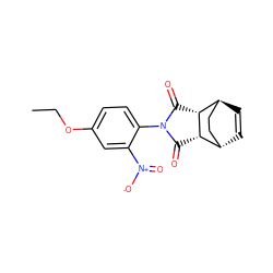 CCOc1ccc(N2C(=O)[C@H]3[C@H]4C=C[C@@H](CC4)[C@H]3C2=O)c([N+](=O)[O-])c1 ZINC000100547936