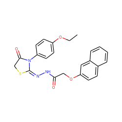 CCOc1ccc(N2C(=O)CS/C2=N/NC(=O)COc2ccc3ccccc3c2)cc1 ZINC000006601233