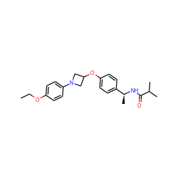 CCOc1ccc(N2CC(Oc3ccc([C@H](C)NC(=O)C(C)C)cc3)C2)cc1 ZINC000142317290