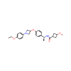 CCOc1ccc(N2CC(Oc3ccc([C@H](C)NC(=O)C4CC(OC)C4)cc3)C2)cc1 ZINC000142186943