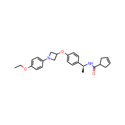 CCOc1ccc(N2CC(Oc3ccc([C@H](C)NC(=O)C4CC=CC4)cc3)C2)cc1 ZINC000142282811