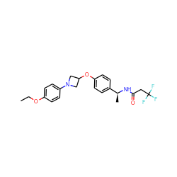 CCOc1ccc(N2CC(Oc3ccc([C@H](C)NC(=O)CC(F)(F)F)cc3)C2)cc1 ZINC000142282159