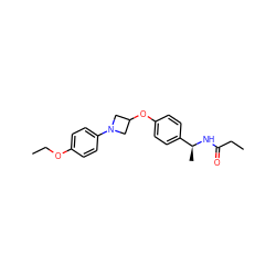 CCOc1ccc(N2CC(Oc3ccc([C@H](C)NC(=O)CC)cc3)C2)cc1 ZINC000142345694