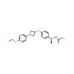 CCOc1ccc(N2CC(Oc3ccc([C@H](C)NC(=O)CF)cc3)C2)cc1 ZINC000142345913