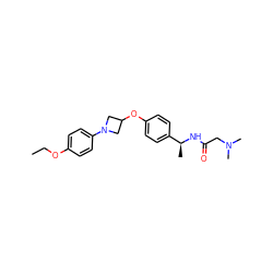 CCOc1ccc(N2CC(Oc3ccc([C@H](C)NC(=O)CN(C)C)cc3)C2)cc1 ZINC000142346140