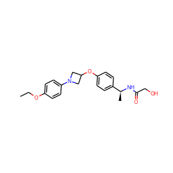 CCOc1ccc(N2CC(Oc3ccc([C@H](C)NC(=O)CO)cc3)C2)cc1 ZINC000142316842