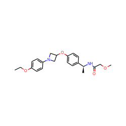 CCOc1ccc(N2CC(Oc3ccc([C@H](C)NC(=O)COC)cc3)C2)cc1 ZINC000142282608