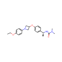 CCOc1ccc(N2CC(Oc3ccc([C@H](C)NC(=O)N(C)C)cc3)C2)cc1 ZINC000142195404