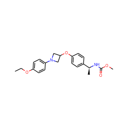 CCOc1ccc(N2CC(Oc3ccc([C@H](C)NC(=O)OC)cc3)C2)cc1 ZINC000142235604