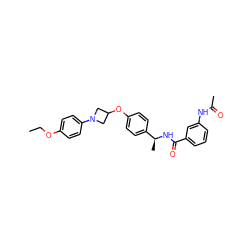 CCOc1ccc(N2CC(Oc3ccc([C@H](C)NC(=O)c4cccc(NC(C)=O)c4)cc3)C2)cc1 ZINC000142343495