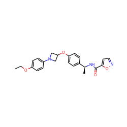 CCOc1ccc(N2CC(Oc3ccc([C@H](C)NC(=O)c4ccno4)cc3)C2)cc1 ZINC000142186507