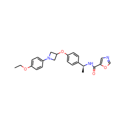 CCOc1ccc(N2CC(Oc3ccc([C@H](C)NC(=O)c4cnco4)cc3)C2)cc1 ZINC000142281723