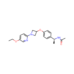 CCOc1ccc(N2CC(Oc3ccc([C@H](C)NC(C)=O)cc3)C2)nc1 ZINC000142312184