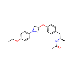 CCOc1ccc(N2CC(Oc3ccc(C[C@@H](C)NC(C)=O)cc3)C2)cc1 ZINC000096172845