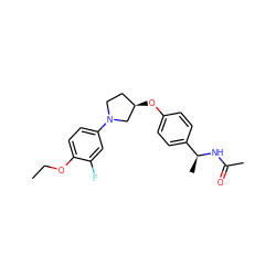 CCOc1ccc(N2CC[C@@H](Oc3ccc([C@H](C)NC(C)=O)cc3)C2)cc1F ZINC001772598365