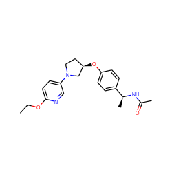 CCOc1ccc(N2CC[C@@H](Oc3ccc([C@H](C)NC(C)=O)cc3)C2)cn1 ZINC000169709148