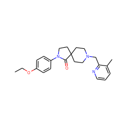 CCOc1ccc(N2CCC3(CCN(Cc4ncccc4C)CC3)C2=O)cc1 ZINC000096286141