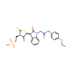 CCOc1ccc(NC(=O)CN2C(=O)/C(=C3\SC(=S)[C@H](CCS(=O)(=O)O)C3=O)c3ccccc32)cc1 ZINC001772654557