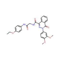 CCOc1ccc(NC(=O)CNC(=O)c2nn(-c3ccc(OC)c(OC)c3)c(=O)c3ccccc23)cc1 ZINC000009776297