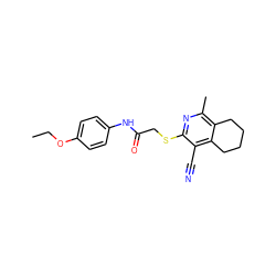 CCOc1ccc(NC(=O)CSc2nc(C)c3c(c2C#N)CCCC3)cc1 ZINC000001471612