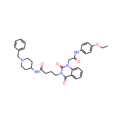 CCOc1ccc(NC(=O)Cn2c(=O)n(CCCC(=O)NC3CCN(Cc4ccccc4)CC3)c(=O)c3ccccc32)cc1 ZINC000038147245