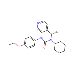 CCOc1ccc(NC(=O)N(C2CCCCC2)[C@@H](C)c2ccncc2)cc1 ZINC000002965278