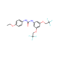 CCOc1ccc(NC(=O)Nc2cc(OCC(F)(F)F)cc(OCC(F)(F)F)c2)cc1 ZINC000003207308