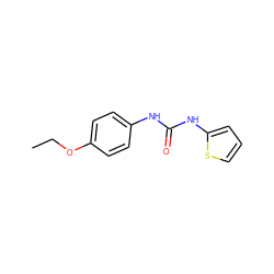 CCOc1ccc(NC(=O)Nc2cccs2)cc1 ZINC000005135515