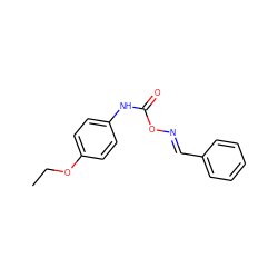 CCOc1ccc(NC(=O)O/N=C/c2ccccc2)cc1 ZINC000045371883