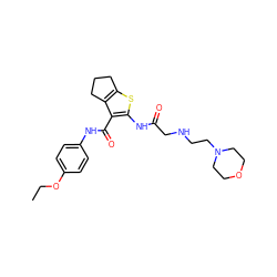 CCOc1ccc(NC(=O)c2c(NC(=O)CNCCN3CCOCC3)sc3c2CCC3)cc1 ZINC000022938800