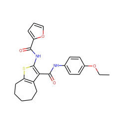 CCOc1ccc(NC(=O)c2c(NC(=O)c3ccco3)sc3c2CCCCC3)cc1 ZINC000001104438