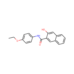 CCOc1ccc(NC(=O)c2cc3ccccc3cc2O)cc1 ZINC000000227103