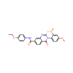 CCOc1ccc(NC(=O)c2ccc3c(=O)n(-c4ccc(OC)cc4OC)c(S)nc3c2)cc1 ZINC000003631365