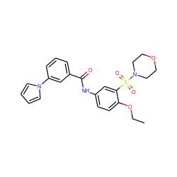 CCOc1ccc(NC(=O)c2cccc(-n3cccc3)c2)cc1S(=O)(=O)N1CCOCC1 ZINC000008965522